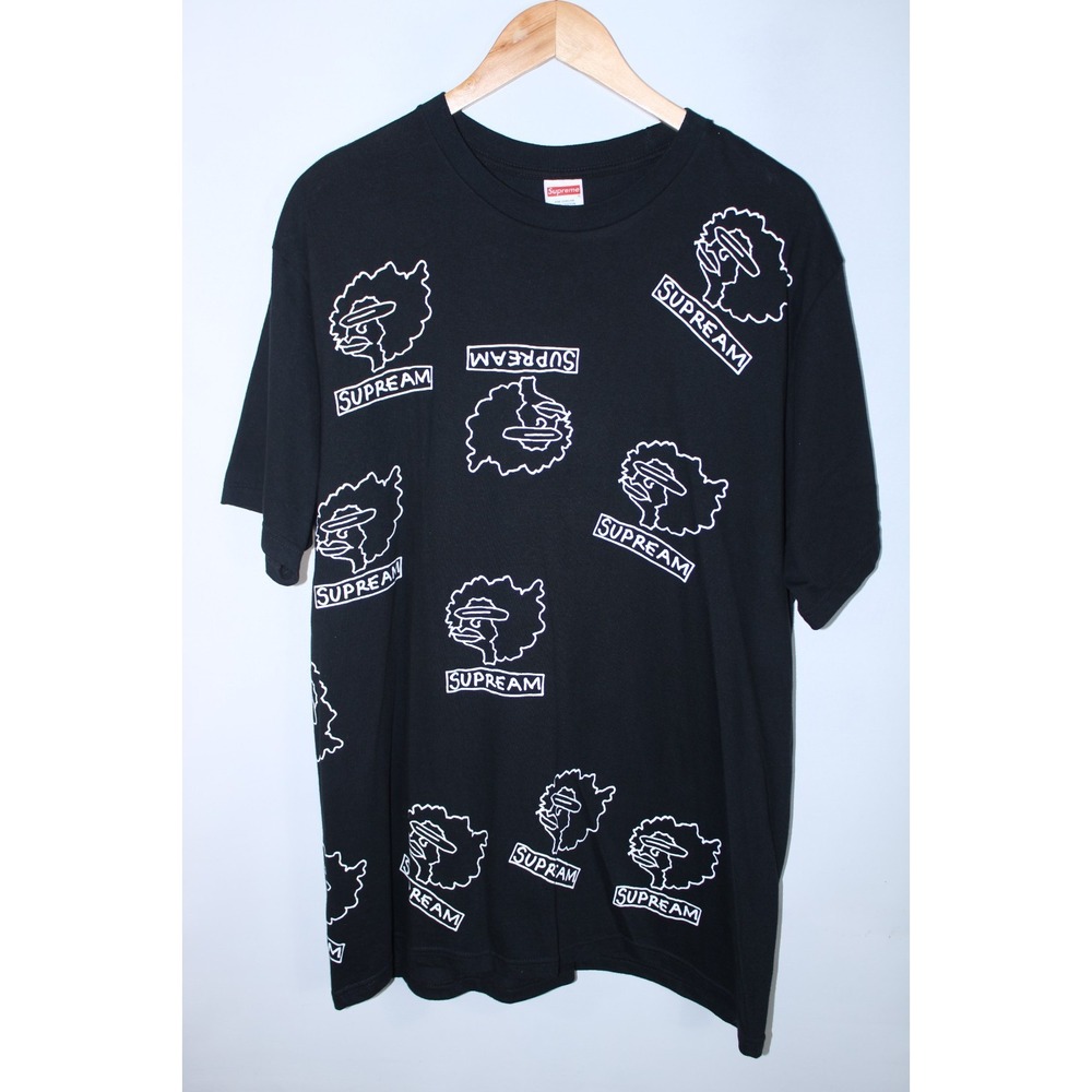 Supreme Men's Large Black White Short Sleeve Supream Gonz Heads T-Shirt